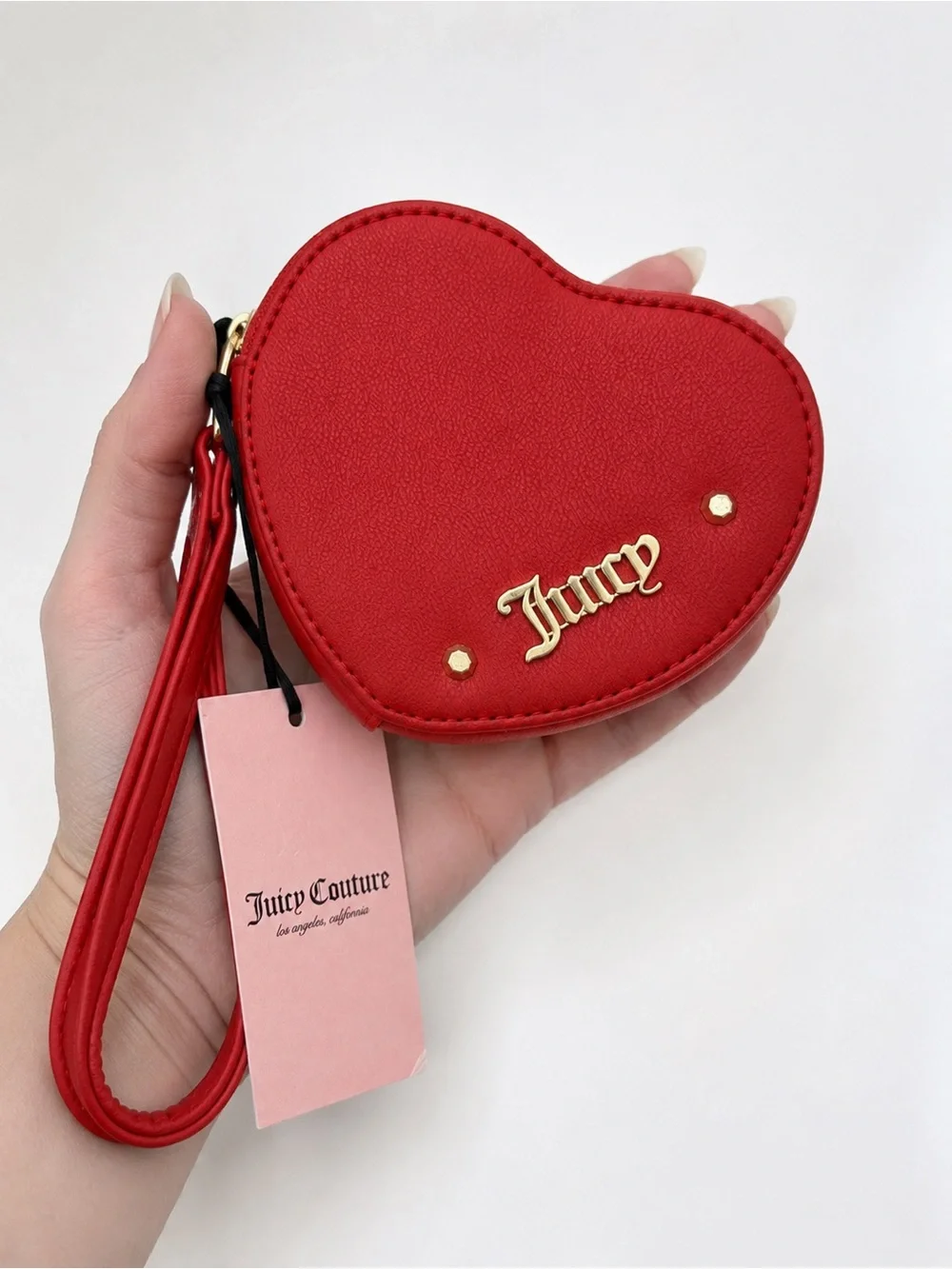 ❤️Juicy Couture Red Heart Zip Coin Purse Wristlet NWT Gift Set MSRP $39